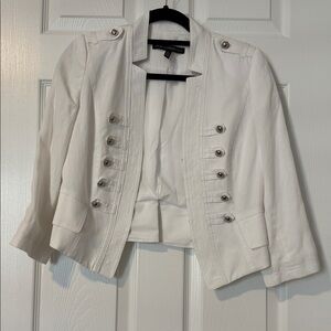 WHBM Women's White Military Style Jacket